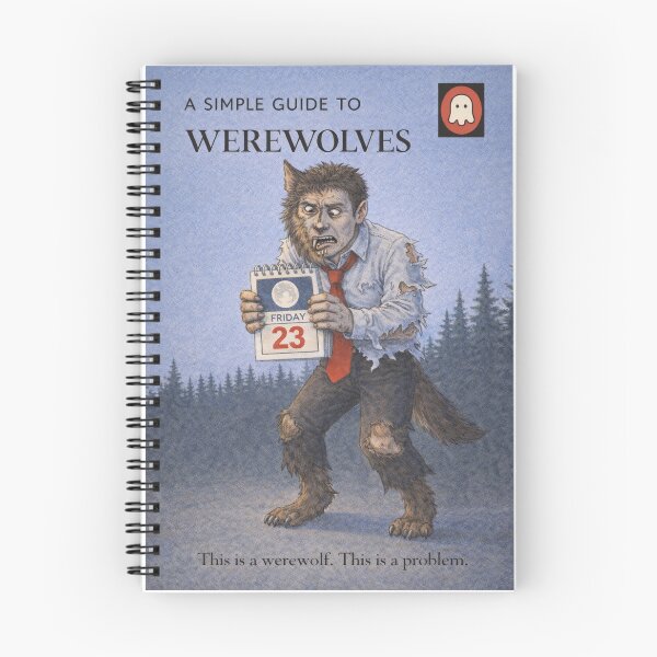 Item preview, A Simple Guide to Werewolves – Vintage Book Style Funny Greeting Card designed and sold by Haunted House of Cards.