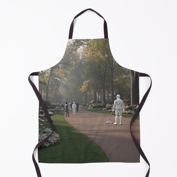 Item preview, Future World – AI Robots in a Park Scene designed and sold by AuraloomAtelier.