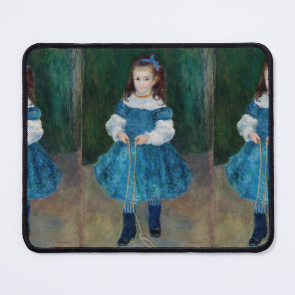 Item preview, Girl With a Jump Rope Portrait of Delphine Legrand by Pierre-Auguste Renoir: Blue Impressionist Poster designed and sold by artofuniverse.