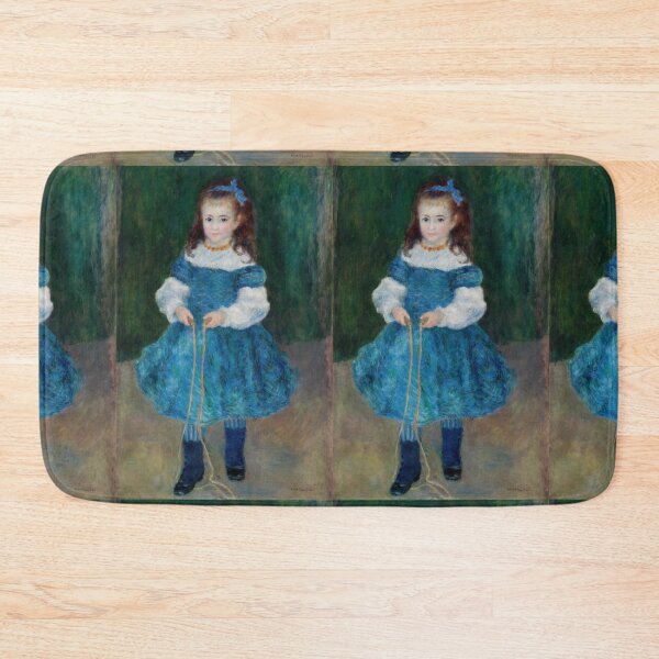 Item preview, Girl With a Jump Rope Portrait of Delphine Legrand by Pierre-Auguste Renoir: Blue Impressionist Poster designed and sold by artofuniverse.