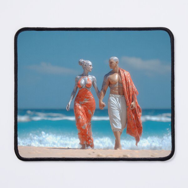 Item preview, Intergalactic Love – Futuristic Couple on a Beach designed and sold by AuraloomAtelier.