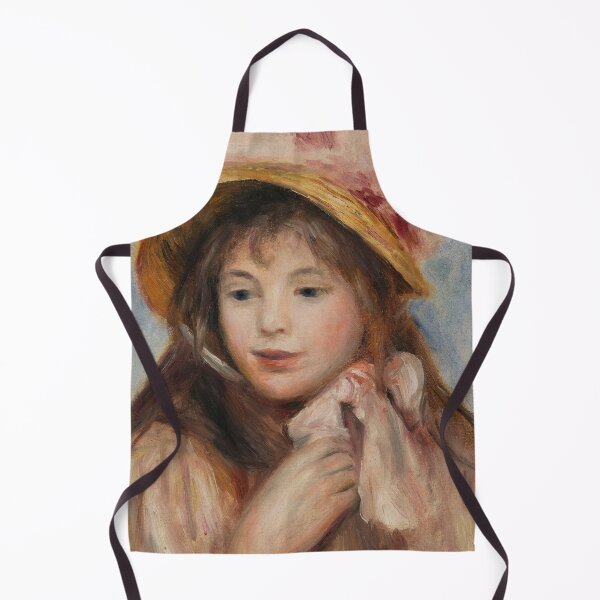 Item preview, Girl With Pink Bonnet by Pierre-Auguste Renoir: Warm Impressionist Portrait designed and sold by artofuniverse.