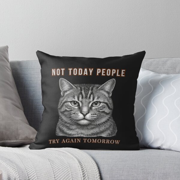 Item preview, Not Today People Cat Shirt, Funny Introvert Cat Tee, Socially Exhausted Cat Minimalist T-Shirt, Try Again Tomorrow Humor designed and sold by AdicretorDesign.