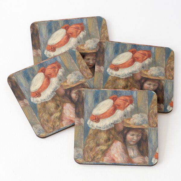 Item preview, Girls With Hats Jeunes Filles Aux Chapeaux by Pierre-Auguste Renoir: Impressionist Fine Art Print designed and sold by artofuniverse.