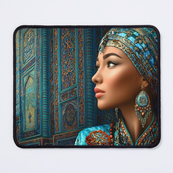 Item preview, Stunning Portrait of a Woman in Vibrant Attire designed and sold by Artessie.