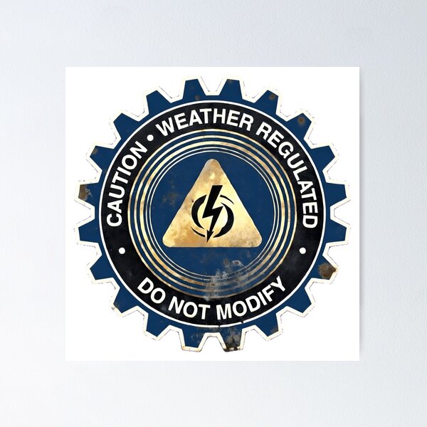 Item preview, Industrial Weather Station Gear Decal designed and sold by octozap.