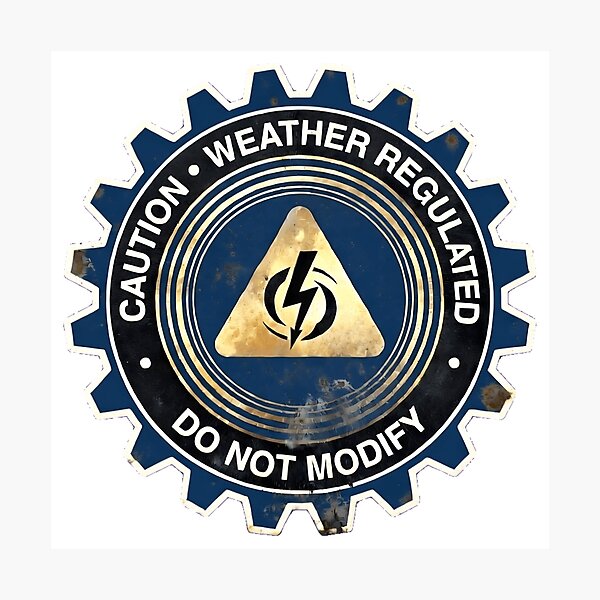 Item preview, Industrial Weather Station Gear Decal designed and sold by octozap.