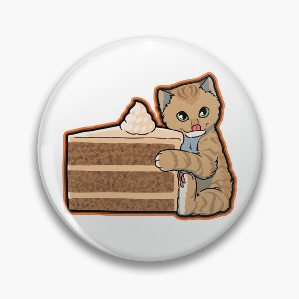Item preview, Cute Ginger Cat Hugging Slice of Chocolate Cake designed and sold by dmladero.