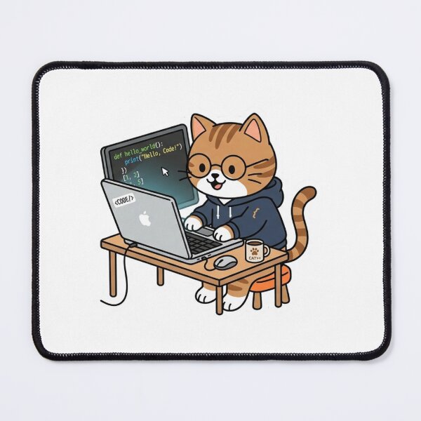 Item preview, Cute Cat Typing on Laptop Programmer Sticker designed and sold by GeekStickerLab.