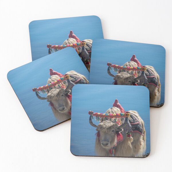 Item preview, Decorated Yak by Lake – Traditional Mountain Animal Photography designed and sold by WildFrameNature.