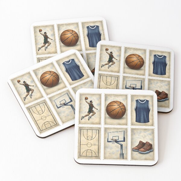 Item preview, Vintage Basketball Stamps Sports Collection designed and sold by HandicraftArt.