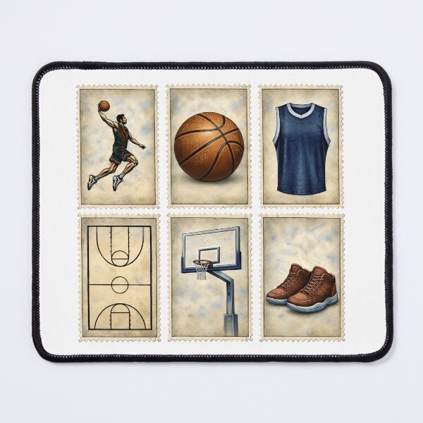 Item preview, Vintage Basketball Stamps Sports Collection designed and sold by HandicraftArt.