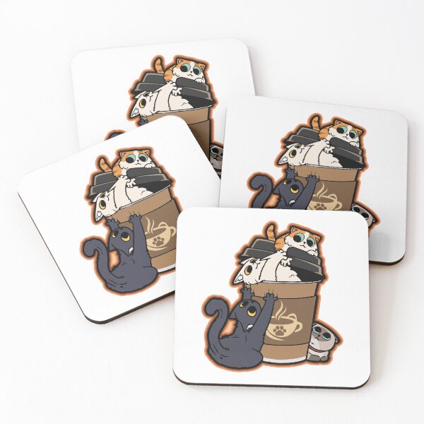 Item preview, Group of Cute Cats Playing with Giant Coffee Cup designed and sold by dmladero.