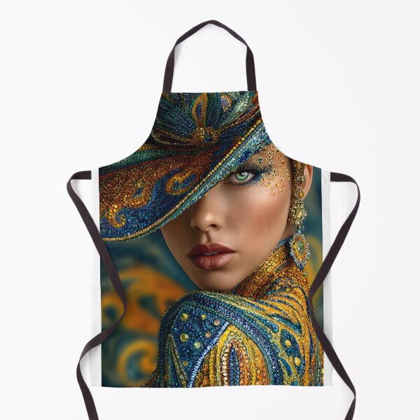 Item preview, Vibrant Portrait with Intricate Hat Design and Details designed and sold by Artessie.