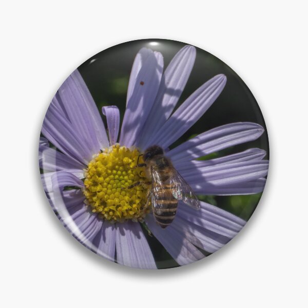 Item preview, Bee on Purple Flower – Macro Nature Photography designed and sold by WildFrameNature.