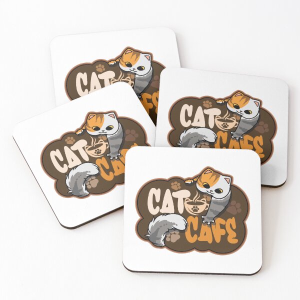 Item preview, Cat Cafe Vintage Style Illustration with Cute Kitten designed and sold by dmladero.
