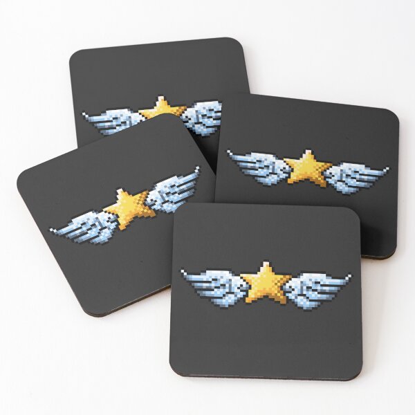 Item preview, Retro Pixel Art Golden Star with Wings designed and sold by OneToTee.