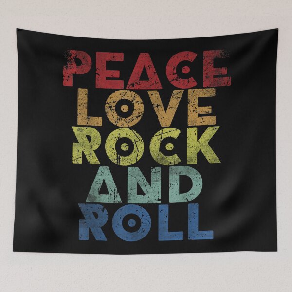 Item preview, Vintage Peace Love Rock And Roll Distressed Rock Concert designed and sold by NatalieCWilk.