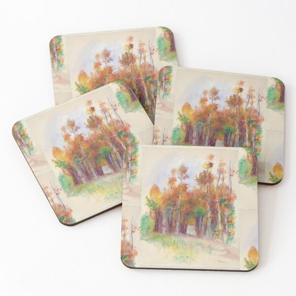 Item preview, Grove of Trees by Pierre-Auguste Renoir: Impressionist Autumn Forest Poster designed and sold by artofuniverse.