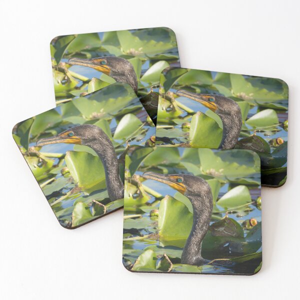 Item preview, Cormorant in Lily Pads – Wildlife Water Bird Photography designed and sold by WildFrameNature.