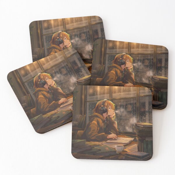 Item preview, Cozy Vibes - Studying on a Rainy Day designed and sold by waifu-alert.
