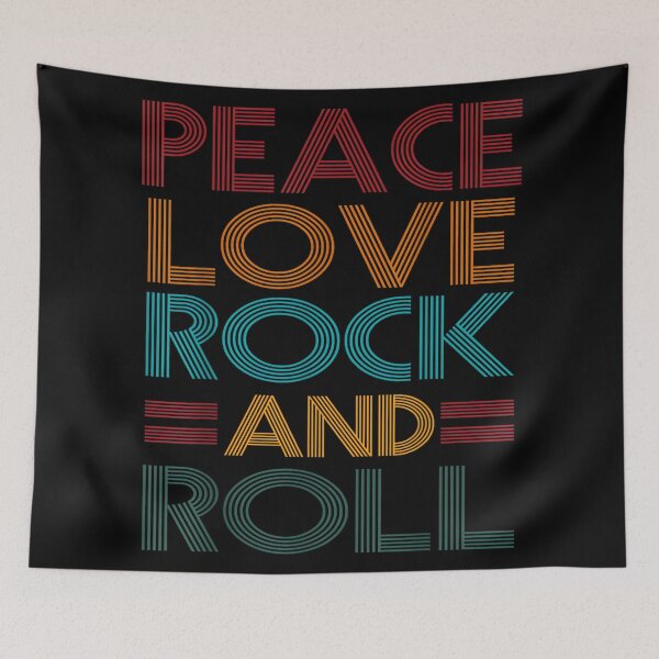 Item preview, Retro Peace Love Rock N Roll Distressed Rock Concert Music designed and sold by NatalieCWilk.