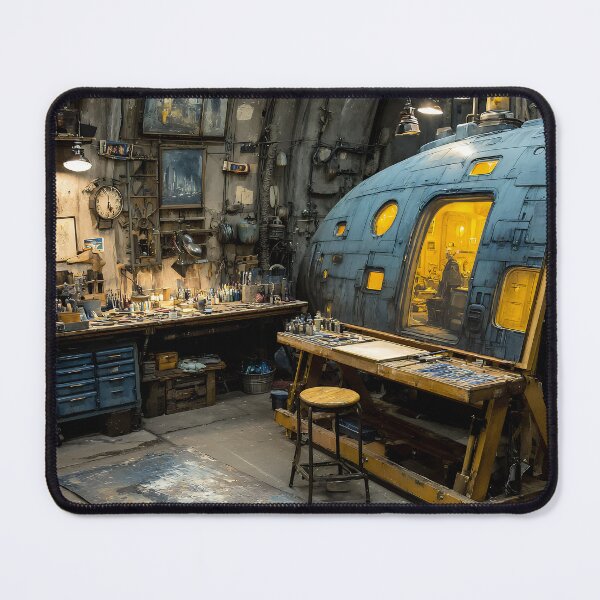 Item preview, Steampunk Artist Workshop with Giant Blue Submersible Capsule designed and sold by EK-World.