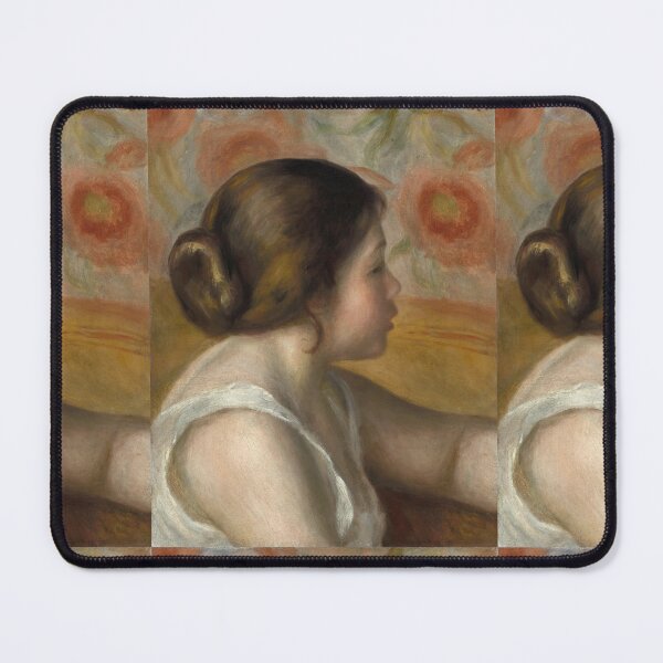 Item preview, Head of a Young Girl by Pierre-Auguste Renoir: Romantic Impressionist Portrait Poster designed and sold by artofuniverse.