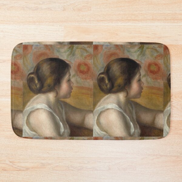 Item preview, Head of a Young Girl by Pierre-Auguste Renoir: Romantic Impressionist Portrait Poster designed and sold by artofuniverse.