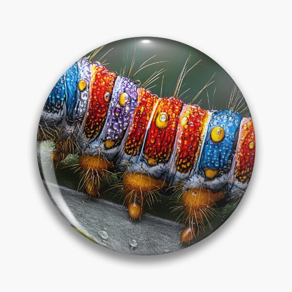 Item preview, Vivid Caterpillar with Dew Drops on Leaf Surface designed and sold by Artessie.
