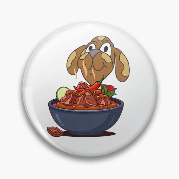 Item preview, Funny Hungry Dog Looking at a Spicy Bowl of Beef designed and sold by ChathuStrokes.