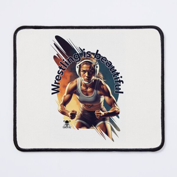 Item preview, Wrestling is Beautiful - Fierce Female Wrestler Charge designed and sold by Coach-Riz.