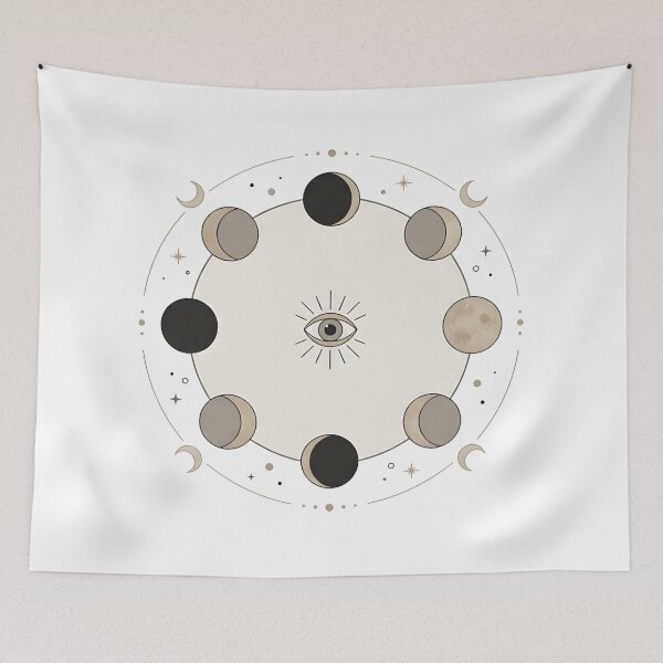 Item preview, Minimalist Moon Phases Boho Spiritual Celestial Aesthetic Wall Art Design designed and sold by Jayara [Born To Reign].