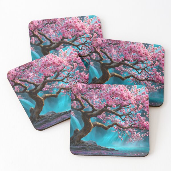 Item preview, Stunning Cherry Blossom Tree by Cascading Waterfalls designed and sold by Artessie.