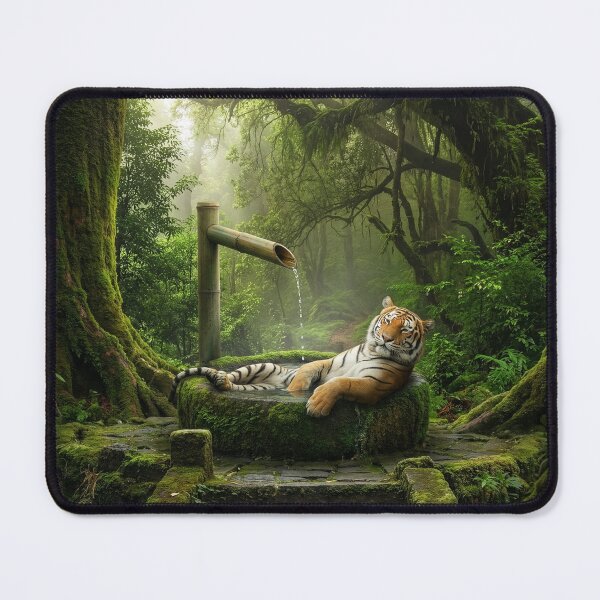Item preview, Tiger Takes Bath in Shishi Odoshi Fountain designed and sold by Tridentulus.