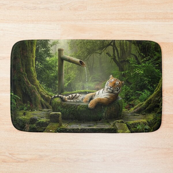 Item preview, Tiger Takes Bath in Shishi Odoshi Fountain designed and sold by Tridentulus.