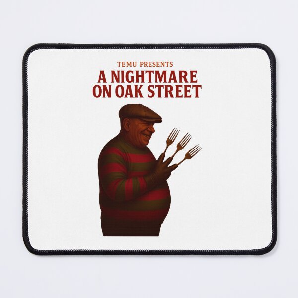 Item preview, Temu Presents A Night Mare on Oak Street Parody | Knockoff Horror Meme Design | Budget Nightmare Spoof Funny Art of A Nightmare on Elm Street designed and sold by Donsean22.