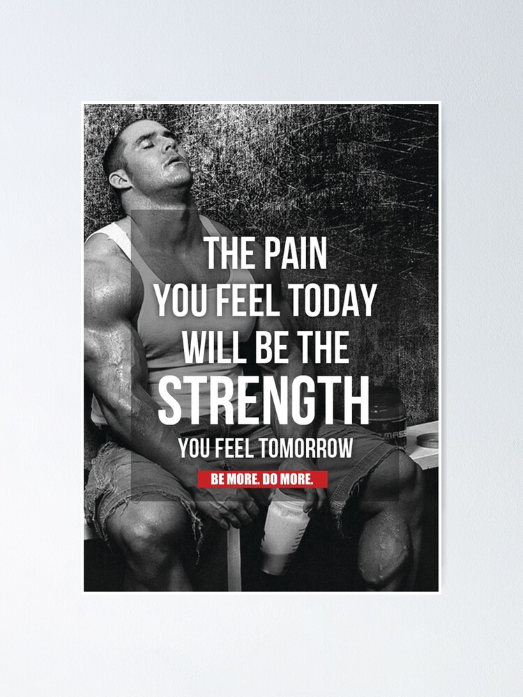 Poster Fitness Workout Quotes Motivational Inspiration Muscle Gym Font Print 029 