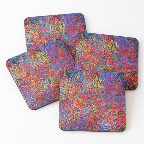 Item preview, A lucky mix of colorful abstract designs in red, blue, yellow, green and black. designed and sold by Susanna Schorr.
