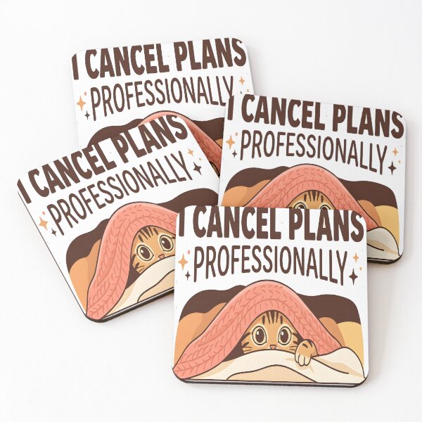 Item preview, Funny Introvert Cat Hiding Under Blanket I Cancel Plans Professionally Cute Cozy Humor Sticker designed and sold by Jayara [Born To Reign].