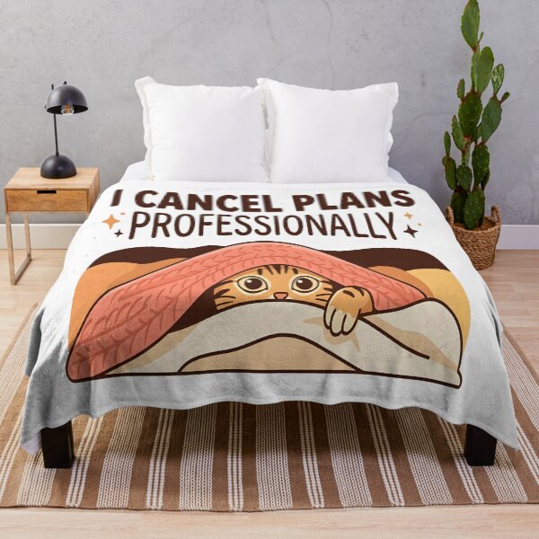 Item preview, Funny Introvert Cat Hiding Under Blanket I Cancel Plans Professionally Cute Cozy Humor Sticker designed and sold by Jayara [Born To Reign].