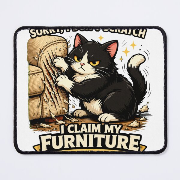 Item preview, Funny Cat Design – I Claim My Furniture Cat Boss Graphic designed and sold by ZEVARO.