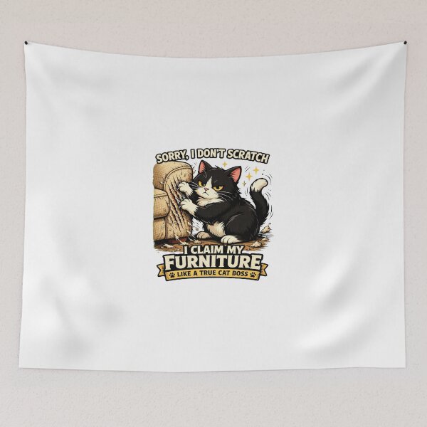 Item preview, Funny Cat Design – I Claim My Furniture Cat Boss Graphic designed and sold by ZEVARO.
