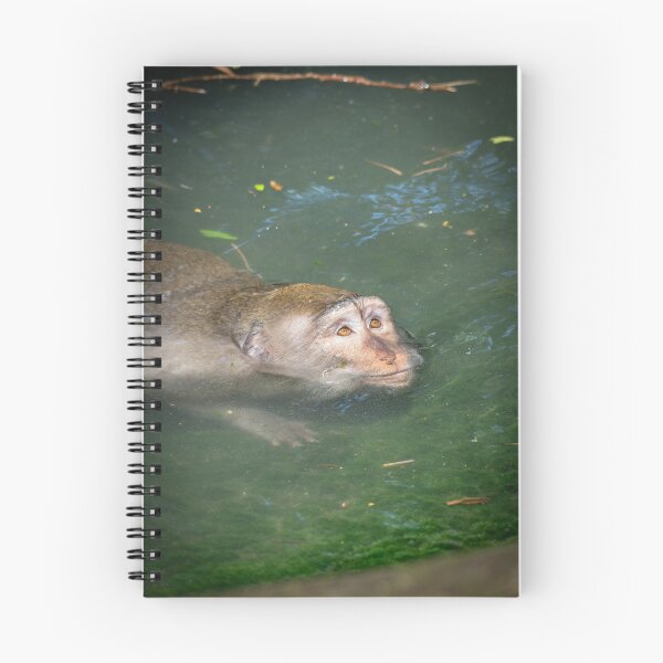 Item preview, Relaxed Monkey Floating in Water – Calm Jungle Moment designed and sold by WildFrameNature.