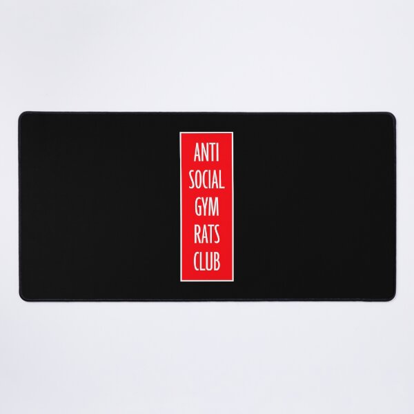 Item preview, Anti Social Gym Rats Club Funny Workout Quote Logo designed and sold by shirt-o-mat.
