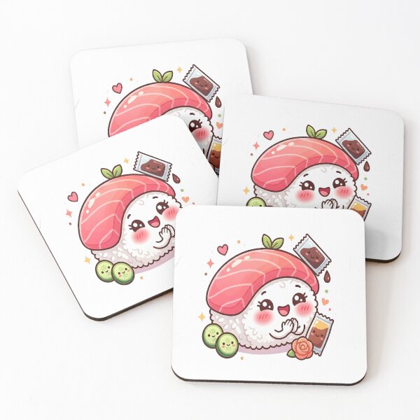 Item preview, Cute Sushi Kawaii Food Cartoon Smiling Japanese Food Sticker Design designed and sold by Jayara [Born To Reign].