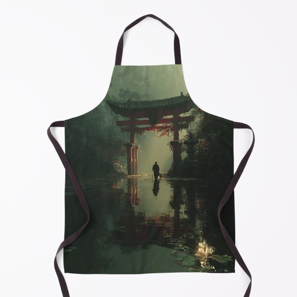 Item preview, Mysterious Red Torii Gate in Misty Jungle Path with Lone Wanderer designed and sold by EK-World.