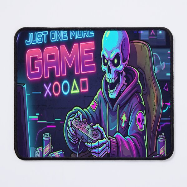 Item preview, Funny Gamer Skeleton Just One More Game Gaming Humor Neon Gamer Design designed and sold by Jayara [Born To Reign].