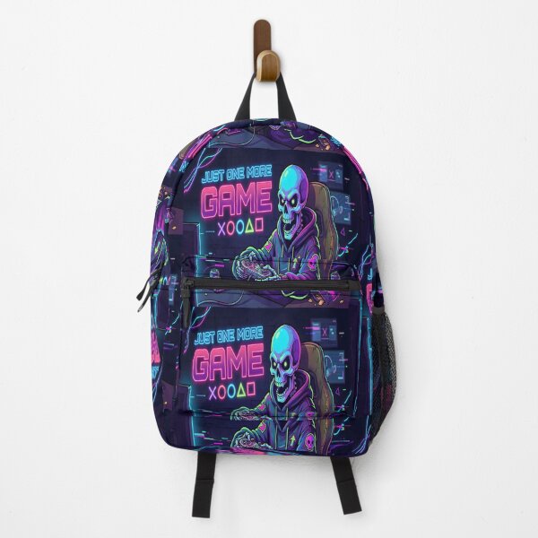 Item preview, Funny Gamer Skeleton Just One More Game Gaming Humor Neon Gamer Design designed and sold by Jayara [Born To Reign].