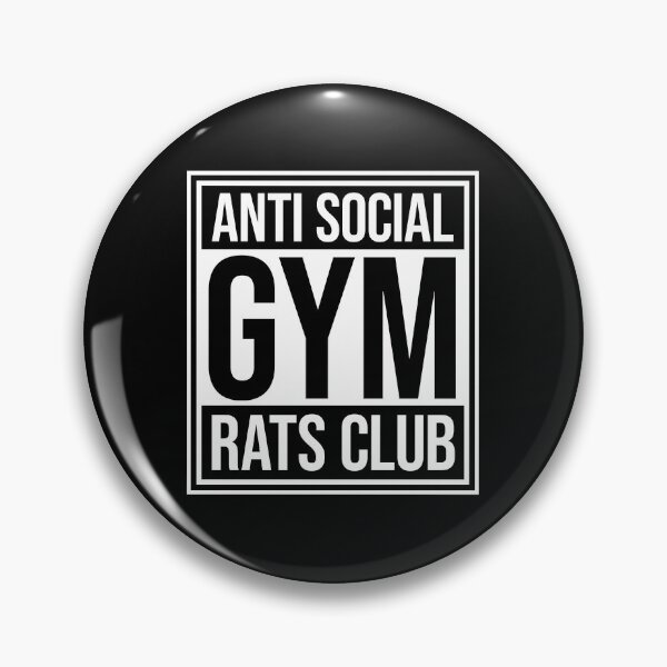 Item preview, Anti Social Gym Rats Club Funny Workout Quote Logo designed and sold by shirt-o-mat.
